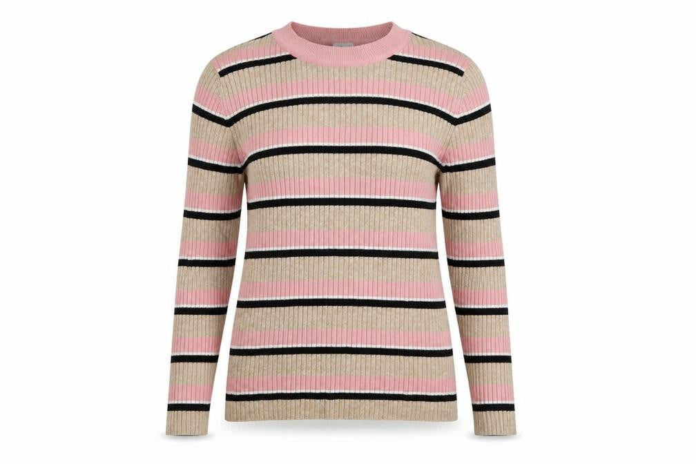 H&M Womens Beige Striped  Pullover Jumper Size M