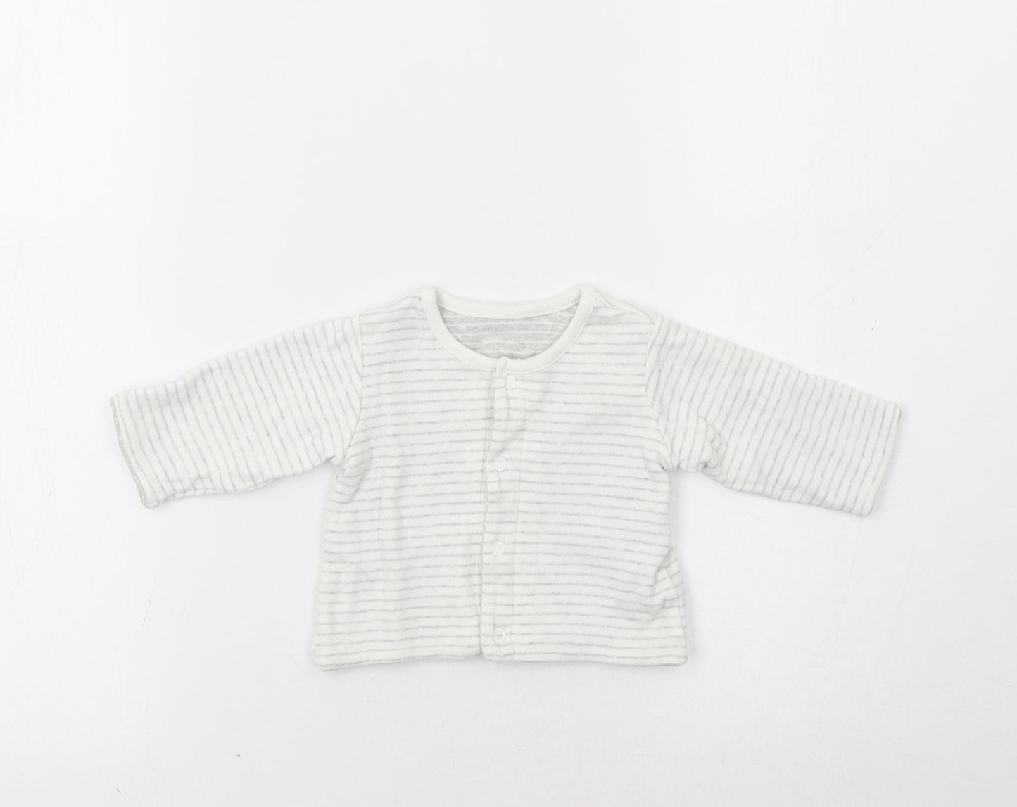 M &S Baby Grey Striped  Basic Blouse Size 0-3 Months