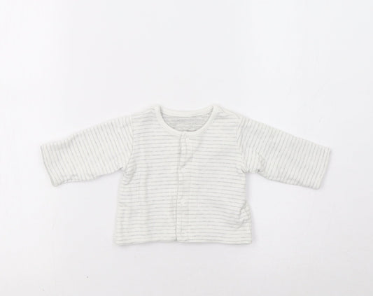 M &S Baby Grey Striped  Basic Blouse Size 0-3 Months