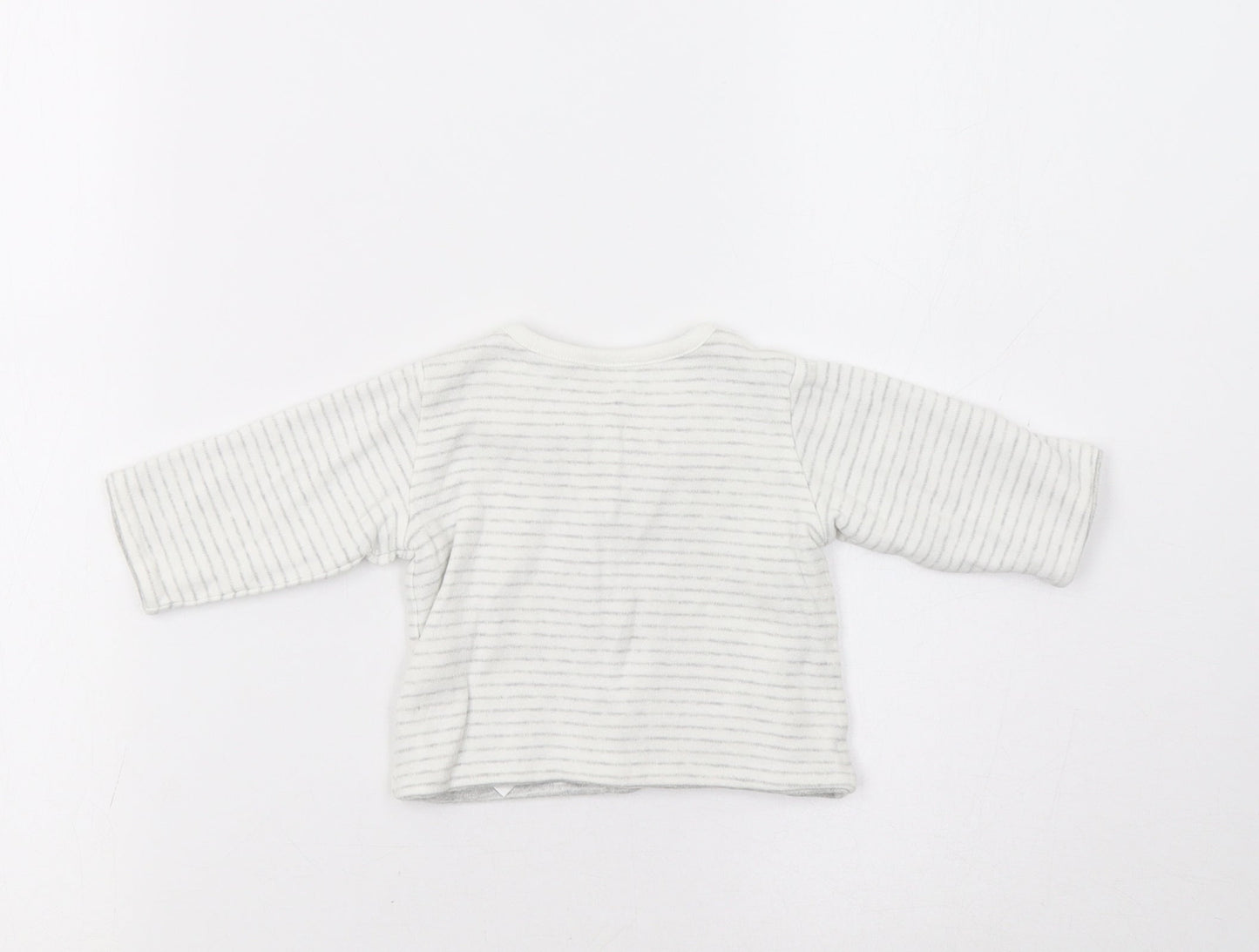 M &S Baby Grey Striped  Basic Blouse Size 0-3 Months