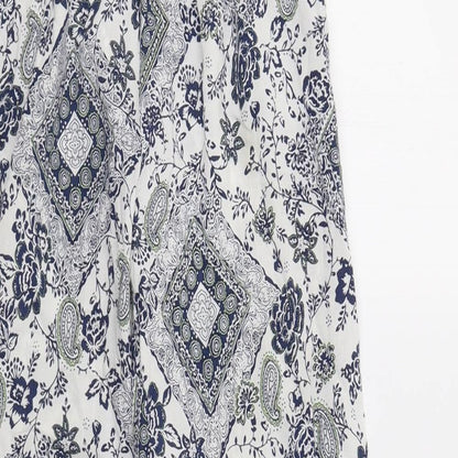 YAYA Womens Blue Paisley  Trousers  Size S L28 in