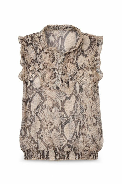 Debenhams Womens Brown Animal Print  Basic Blouse Size 8