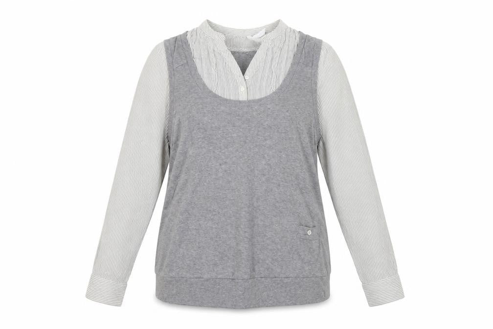 Marks & Spencer Womens Grey Striped  Pullover Jumper Size 12