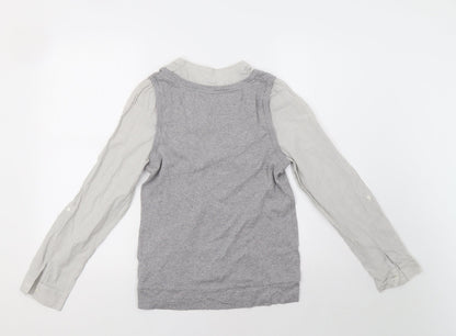 Marks & Spencer Womens Grey Striped  Pullover Jumper Size 12