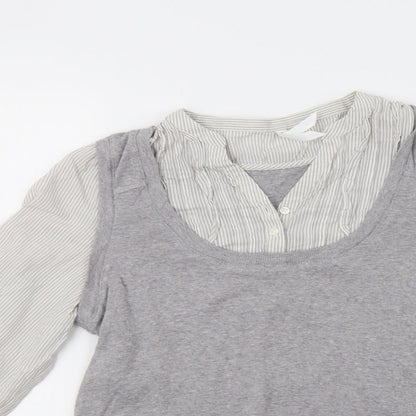 Marks & Spencer Womens Grey Striped  Pullover Jumper Size 12