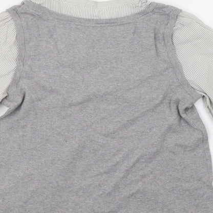 Marks & Spencer Womens Grey Striped  Pullover Jumper Size 12