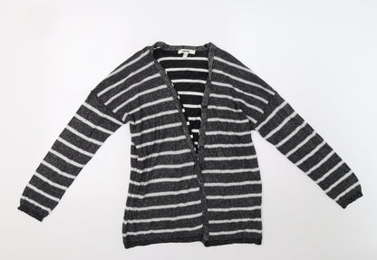 Koton Womens Black Striped  Cardigan Jumper Size M