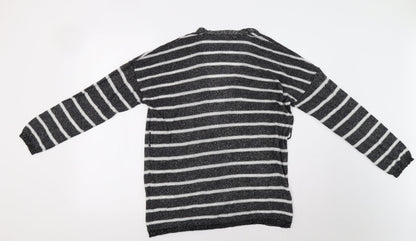 Koton Womens Black Striped  Cardigan Jumper Size M