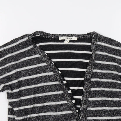 Koton Womens Black Striped  Cardigan Jumper Size M