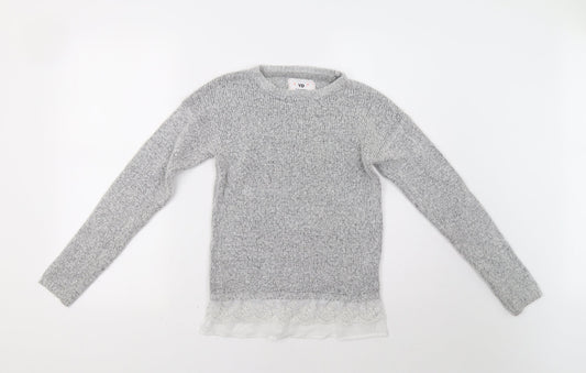 Primark Girls Grey   Pullover Jumper Size 11-12 Years  - Lace Detail