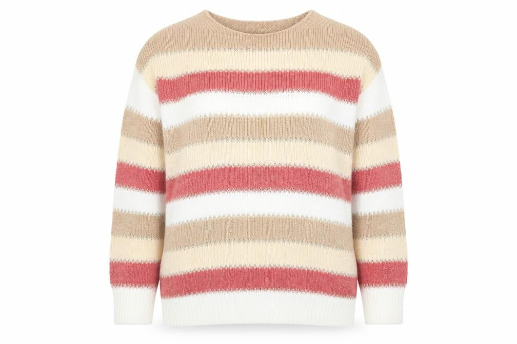 Peacocks Womens Multicoloured Striped  Pullover Sweatshirt Size L