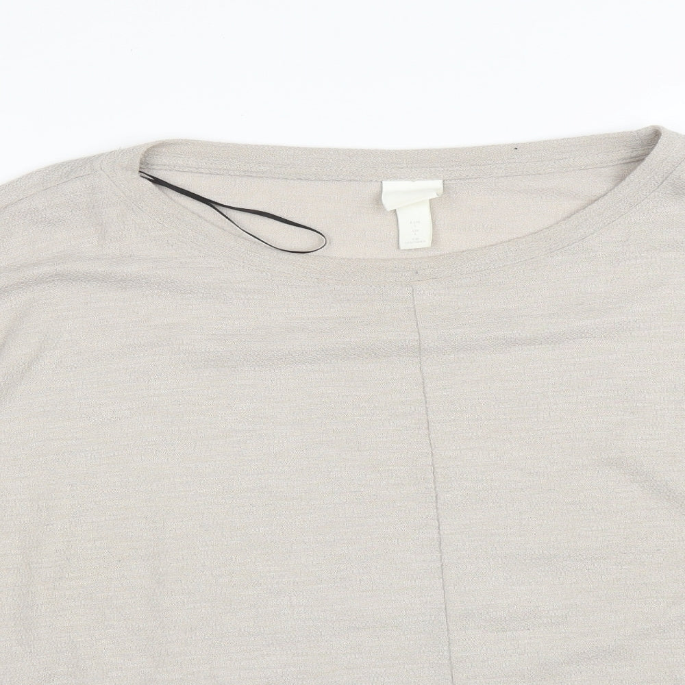 H&M Womens Grey   Basic T-Shirt Size L