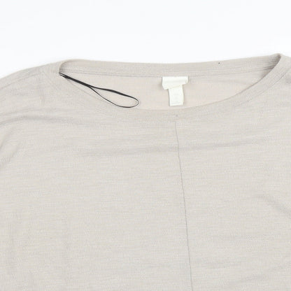H&M Womens Grey   Basic T-Shirt Size L