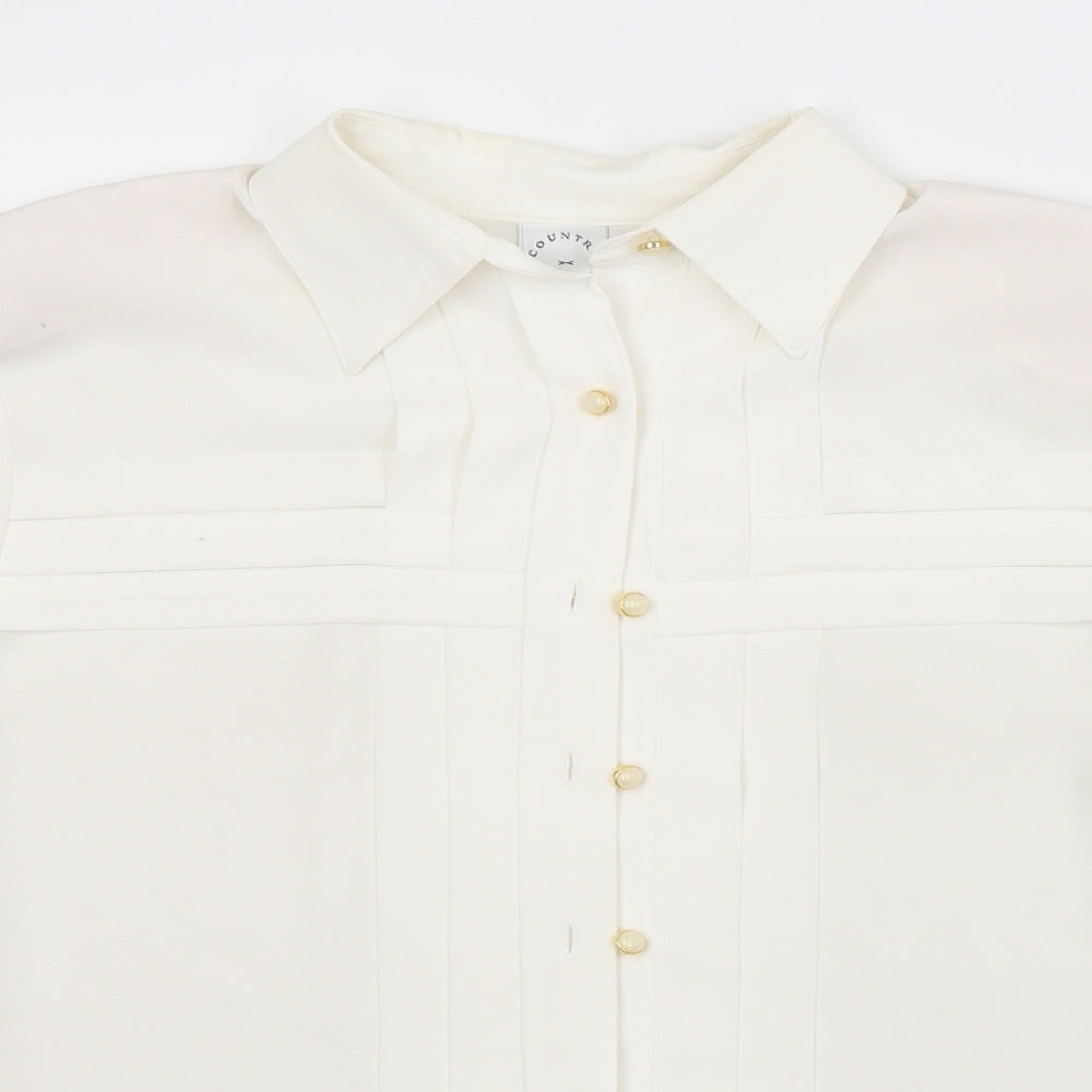 Country Casuals Womens White   Basic Button-Up Size M