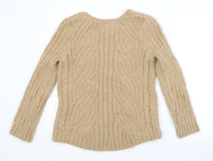 Marks & Spencer Womens Brown Striped  Pullover Jumper Size M