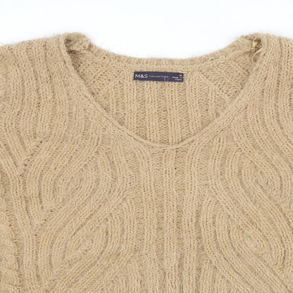 Marks & Spencer Womens Brown Striped  Pullover Jumper Size M