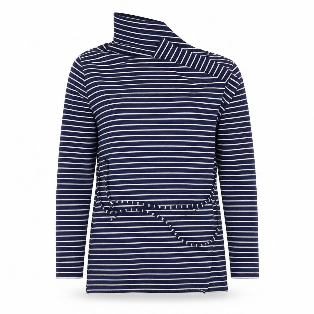 Voulez-Vous Womens Multicoloured Striped  Wrap Jumper Size XL