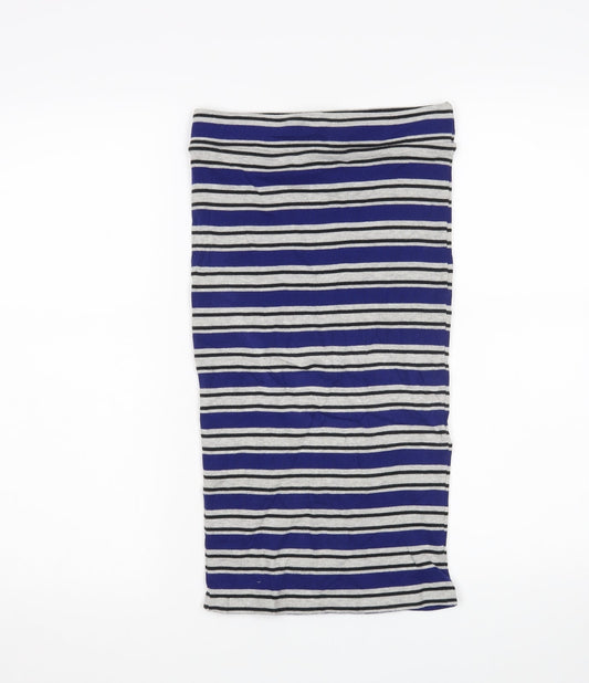 Bershka Womens Multicoloured Striped  Straight & Pencil Skirt Size S