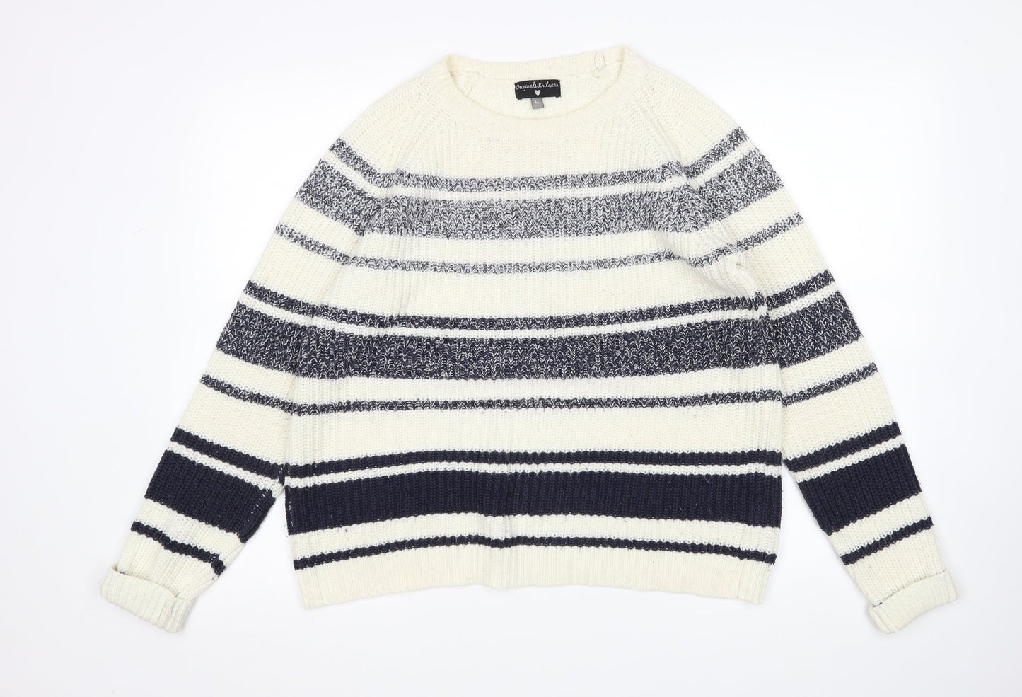 Originals Knitwear Womens Multicoloured Striped  Pullover Jumper Size M