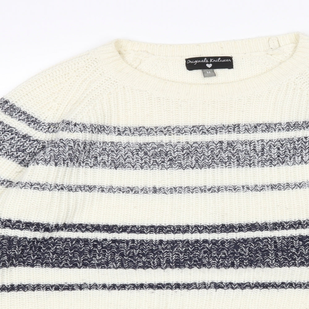 Originals Knitwear Womens Multicoloured Striped  Pullover Jumper Size M