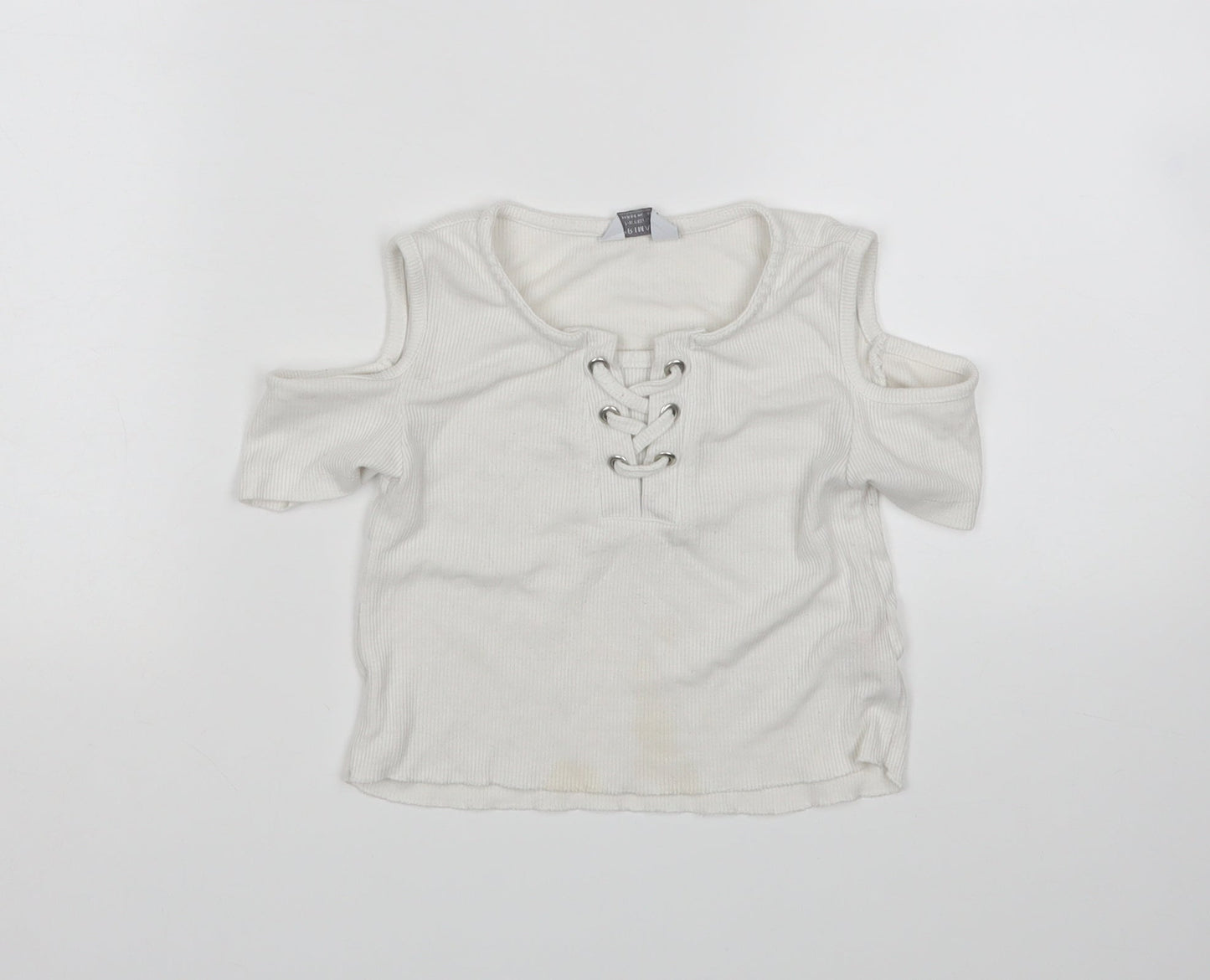 Primark Girls White   Pullover Jumper Size 7-8 Years