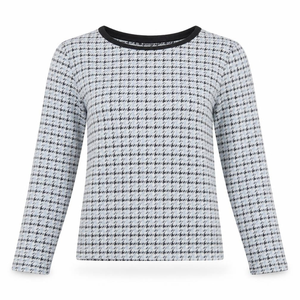 Topshop Womens Blue Houndstooth  Pullover Jumper Size 8