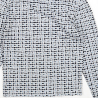 Topshop Womens Blue Houndstooth  Pullover Jumper Size 8