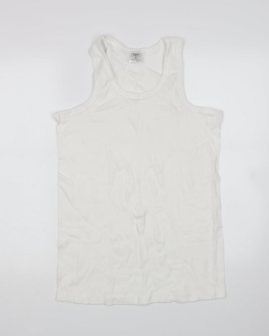 Preworn Mens White   Basic Tank Size M