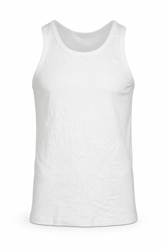 Mens White   Basic Tank Size M