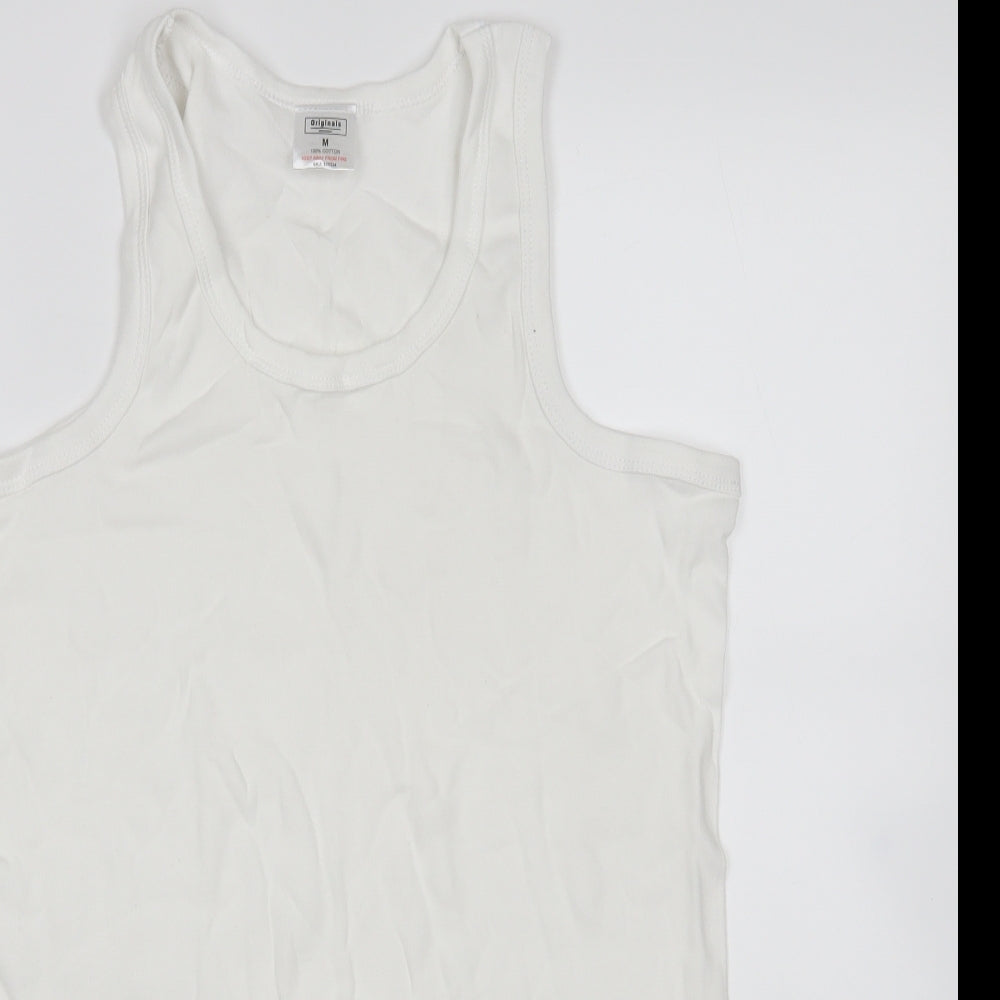 Preworn Mens White   Basic Tank Size M