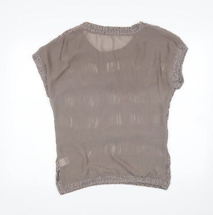 Preworn Womens Brown   Basic Blouse Size 8