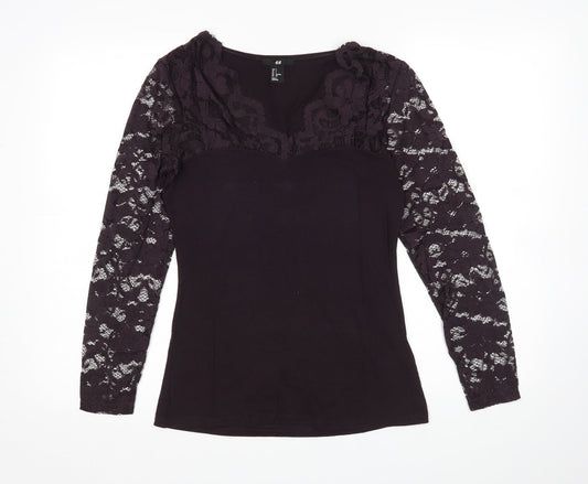 H&M Womens Purple   Basic Blouse Size S