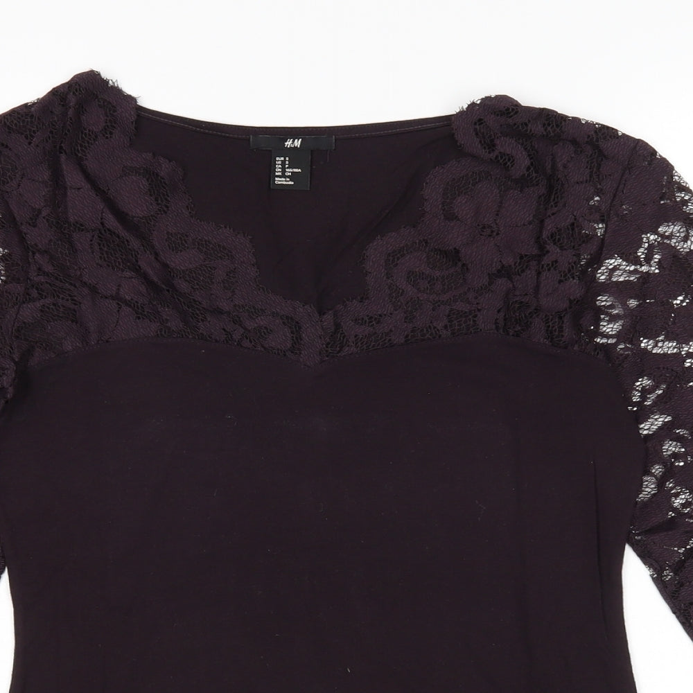 H&M Womens Purple   Basic Blouse Size S