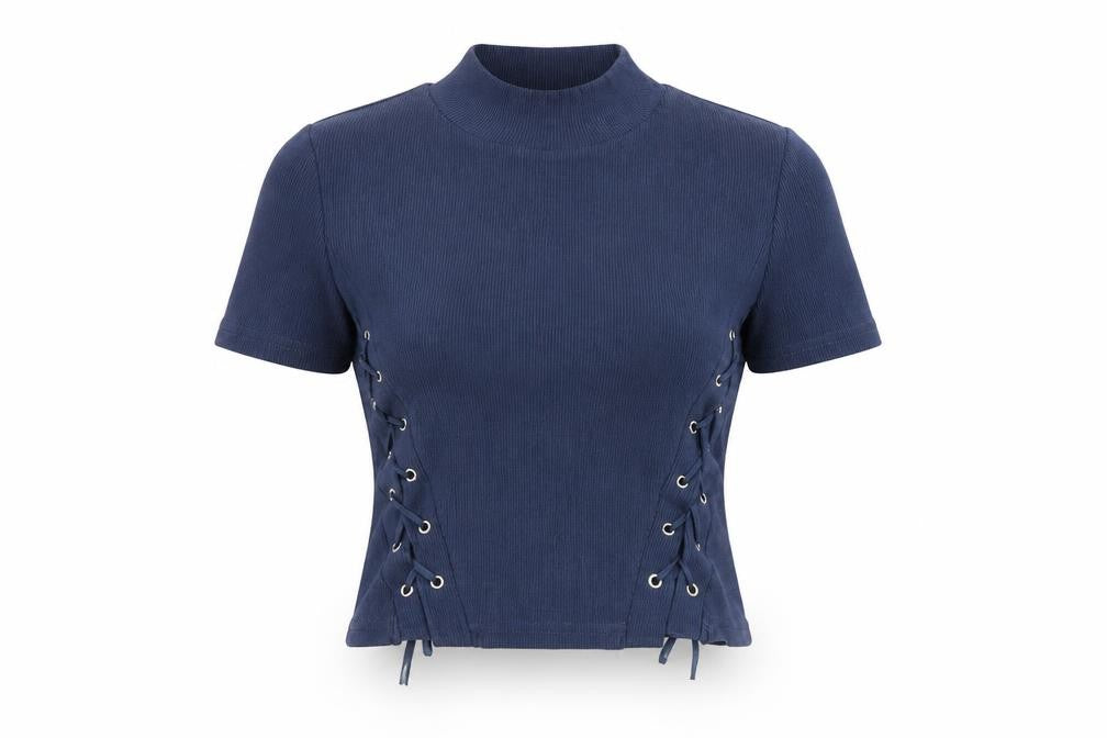 glamourous Womens Blue   Basic T-Shirt Size S