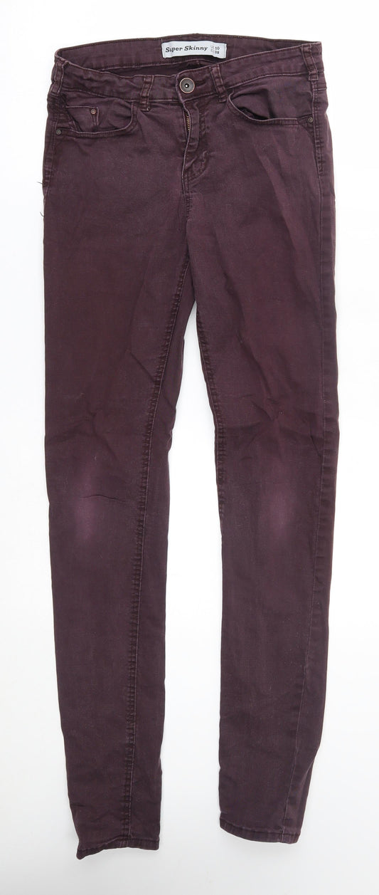 Preworn Womens Red   Skinny Jeans Size 10 L31 in - super skinny