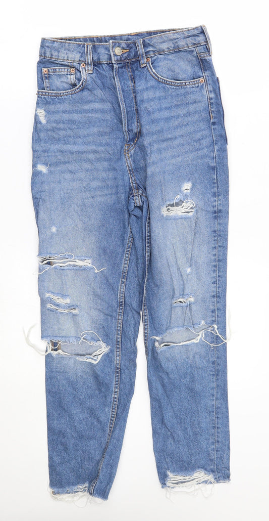 H&M Womens Blue   Tapered Jeans Size 8 L25 in