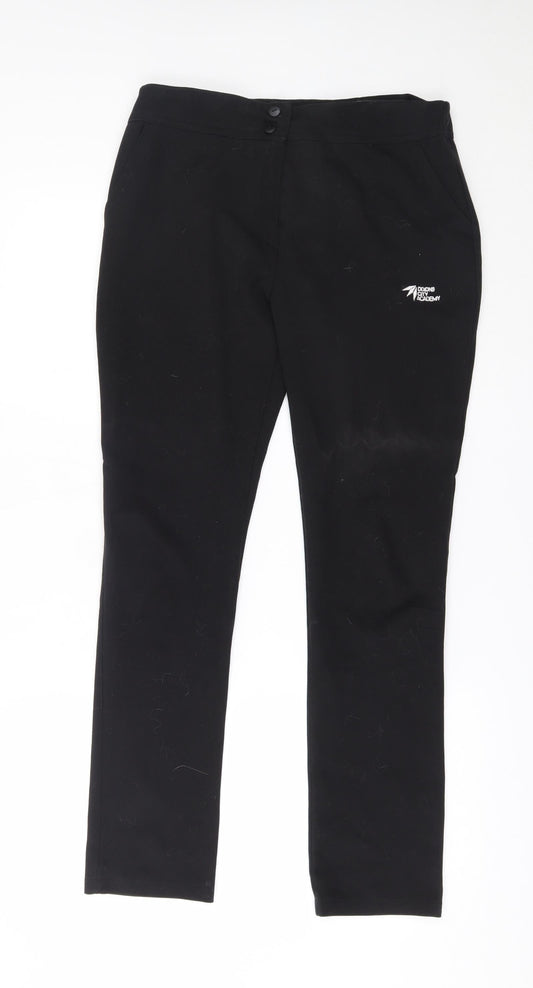 Eager Womens Black   Trousers  Size 10 L28 in