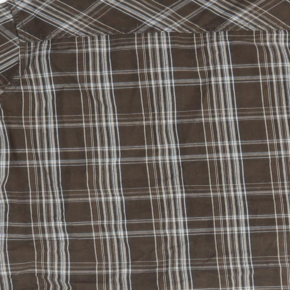 NEXT Boys Brown Check  Basic Button-Up Size 8 Years