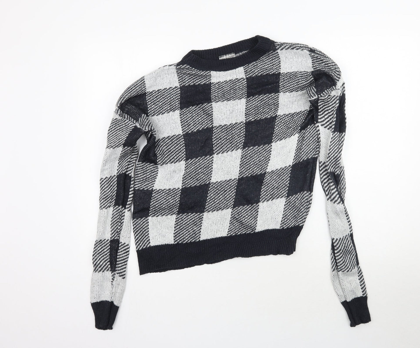 Beloved Womens Multicoloured Plaid Knit Pullover Jumper Size S