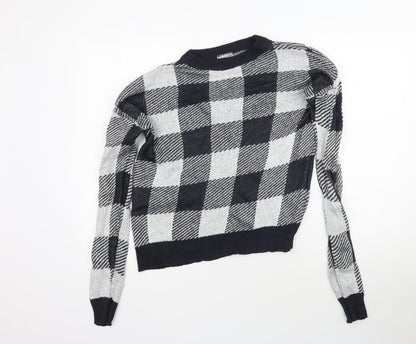 Beloved Womens Multicoloured Plaid Knit Pullover Jumper Size S