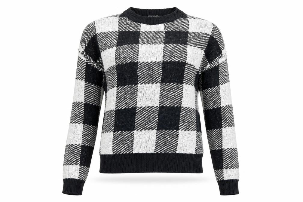 Beloved Womens Multicoloured Plaid Knit Pullover Jumper Size S