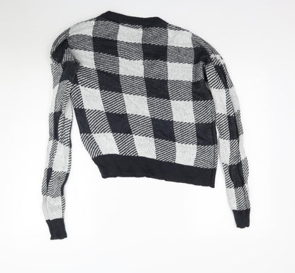 Beloved Womens Multicoloured Plaid Knit Pullover Jumper Size S