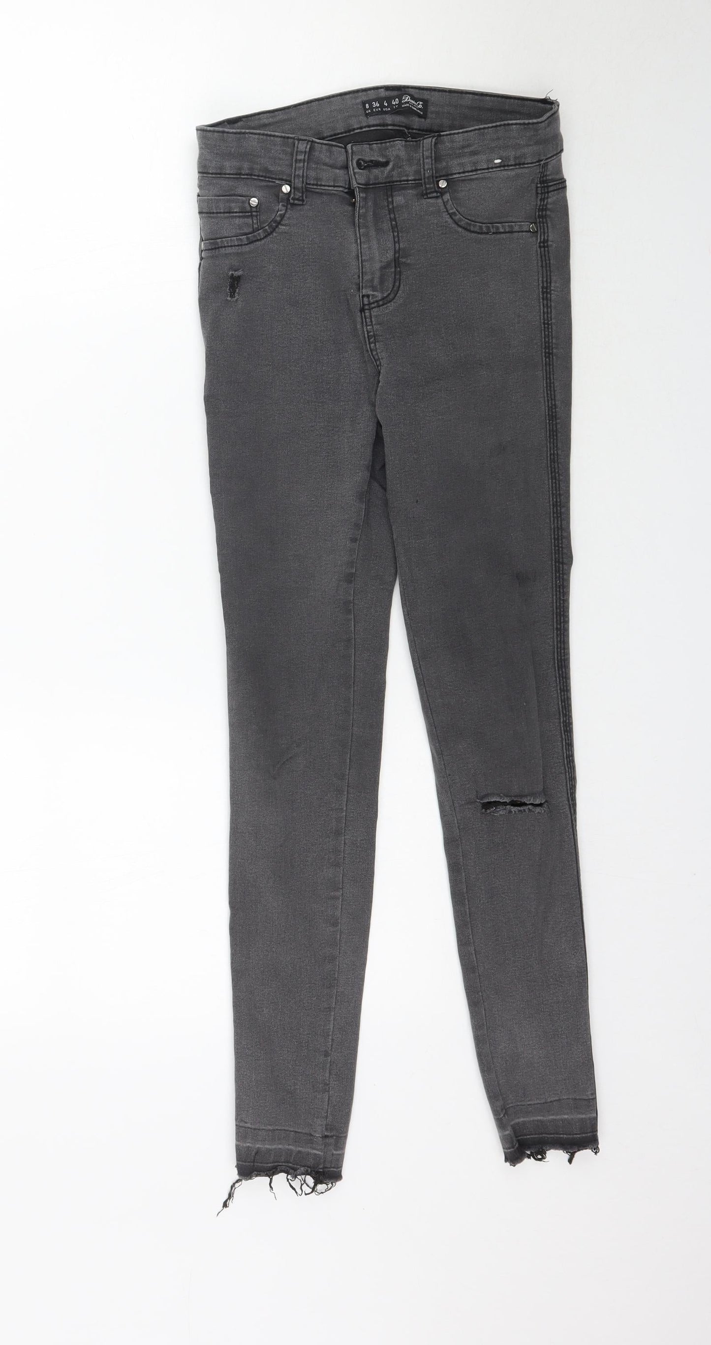 Denim Co. Womens Grey  Denim Skinny Jeans Size 8 L27 in