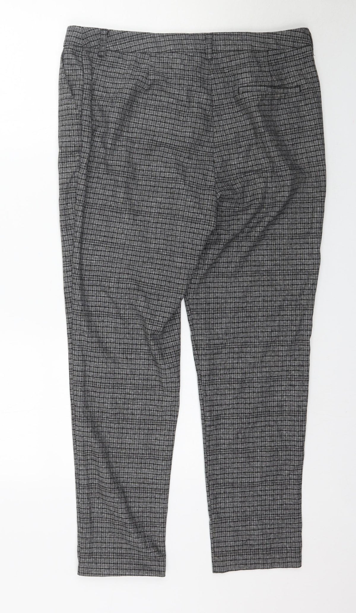 Tue Womens Grey Plaid  Trousers  Size 14 L28 in