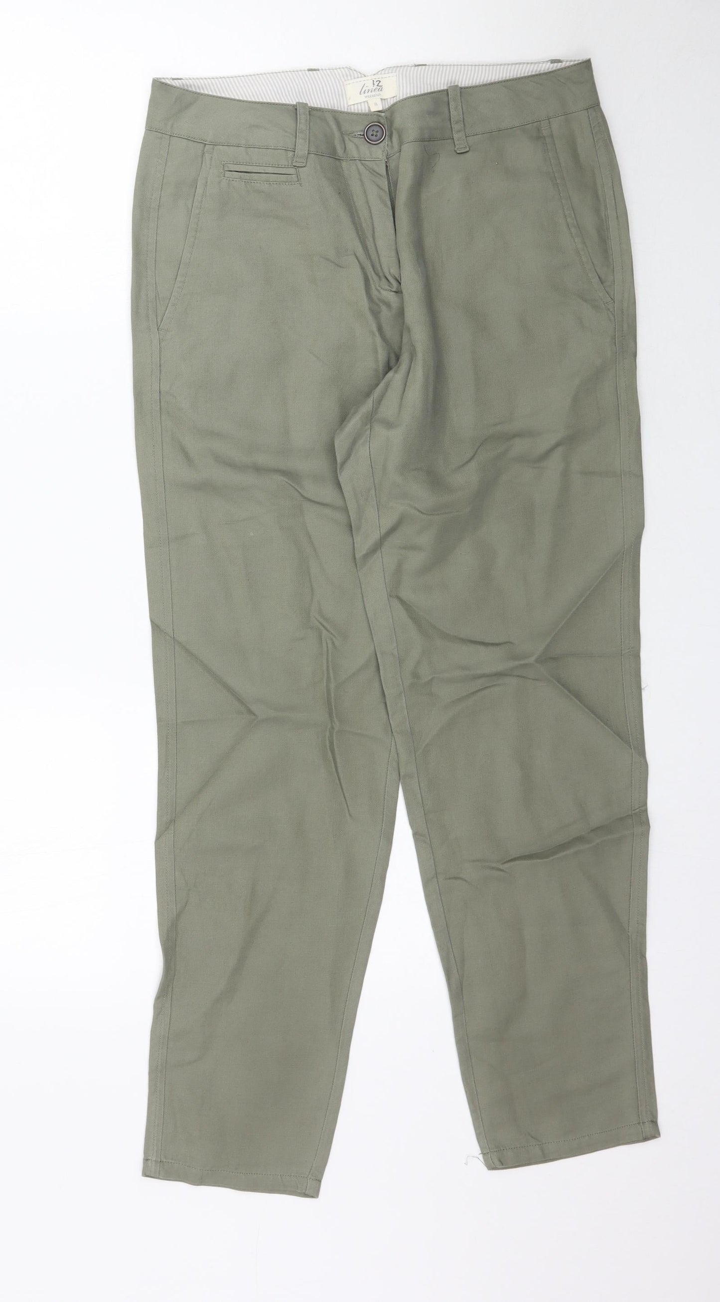 Linen Weekend Womens Green   Trousers  Size S L29 in
