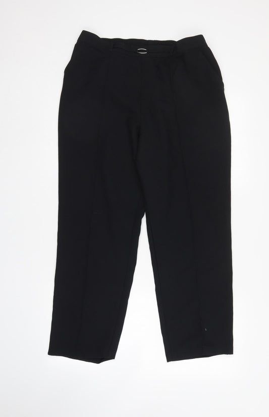 M&S Womens Black   Trousers  Size 14 L28 in