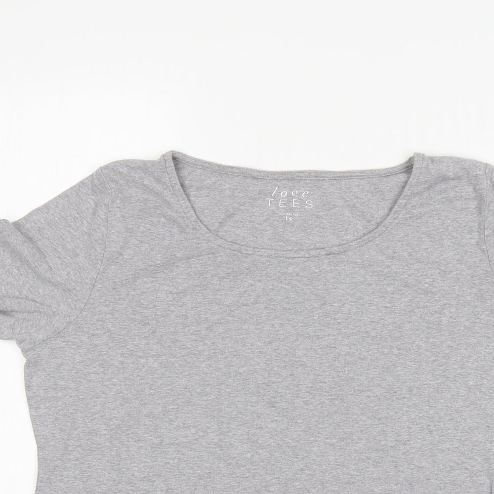 Love tees Womens Grey   Basic T-Shirt Size 14
