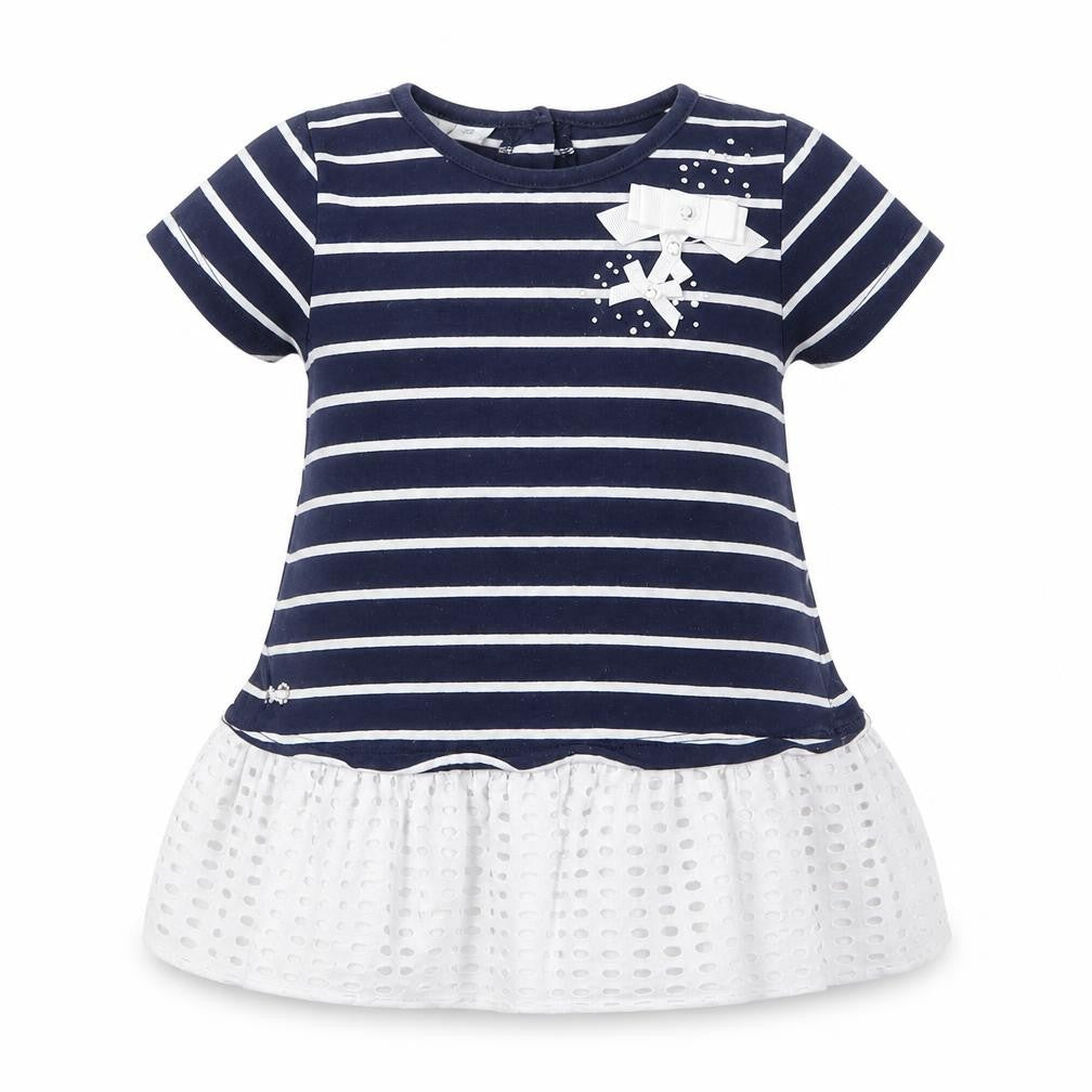 iDo Girls Blue Striped  Basic T-Shirt Size 12 Months
