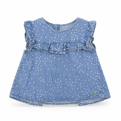 Angel & Rocket Girls Blue Polka Dot  Basic T-Shirt Size 2-3 Years