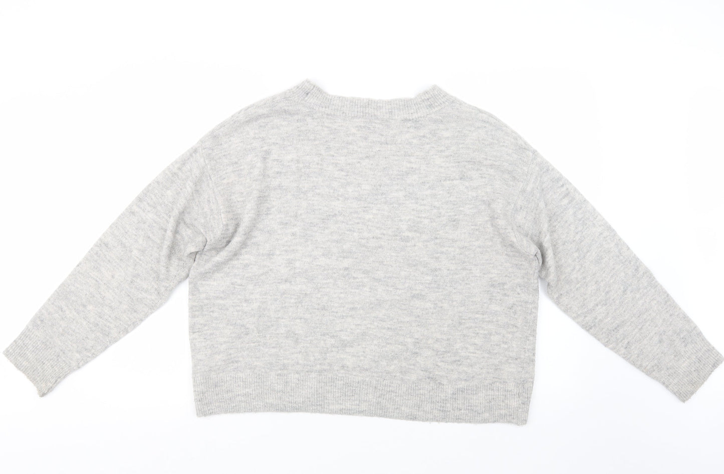 H&M Womens Grey  Knit Pullover Jumper Size L